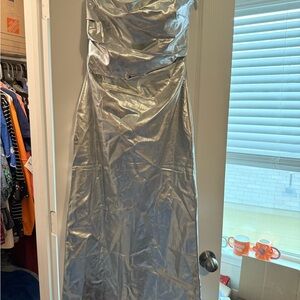 Strapless Silver Dress